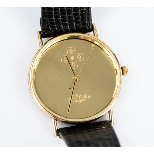 16 - GENT'S ROTARY QUARTZ 9ct GOLD 'Millenium' wristwatch, with blank gold coloured dial and centre secon... 