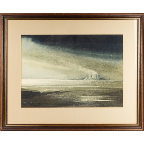 103 - GEORGE W B GOODE (TWENTIETH CENTURY)PEN AND WASH‘Powerstation’ Signed and dated (19)76, titled to ar... 