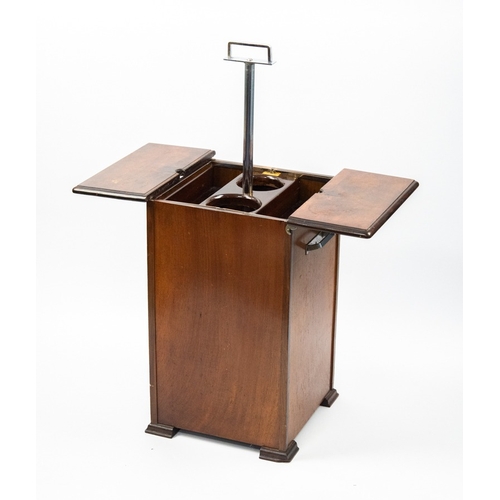 63 - ‘THE ELEVETTE’ ART DECO PATENT DRINKS CABINET IN FIGURED WALNUT, with chrome fitting and cantilever ... 