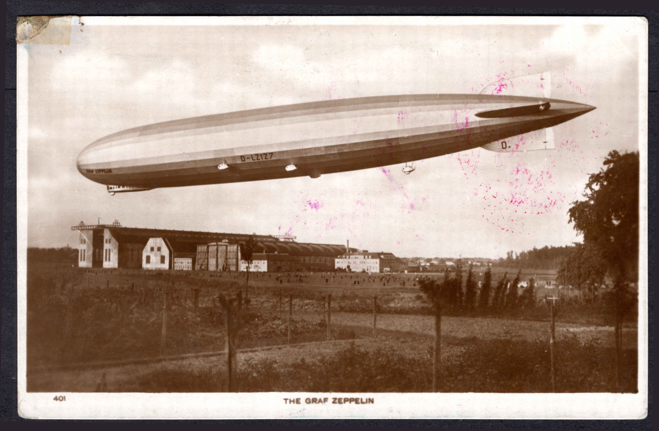 USA 1930 $1.30 Zeppelin on fine real photograph Zeppelin postcard, with ...