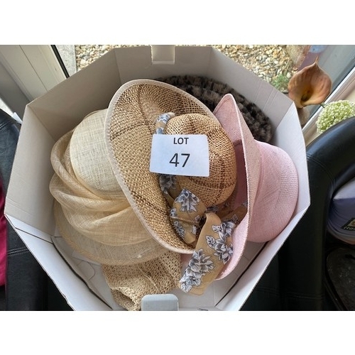 47 - Box of various hats