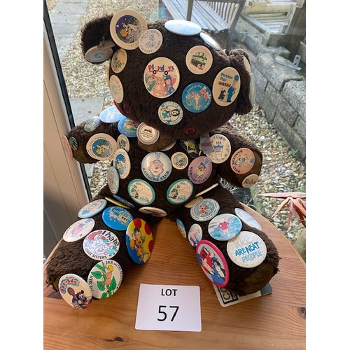 57 - Teddy Bear covered in old badges