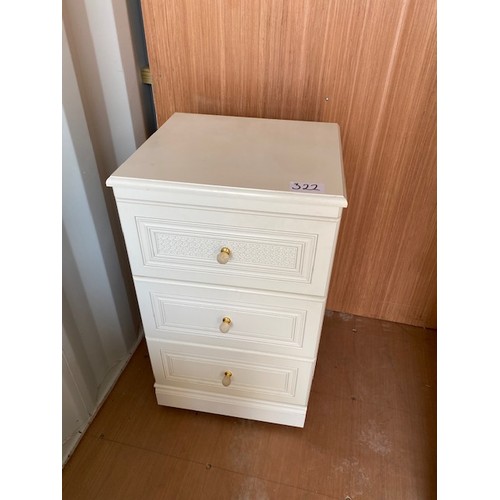 322 - White 3 drawer chest