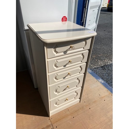 319 - White 5 drawer chest