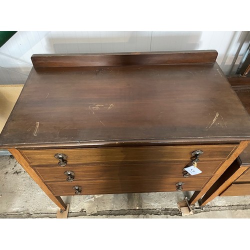 10 - Dark wood Dresser   W93cm, D48cm, H80cm approx