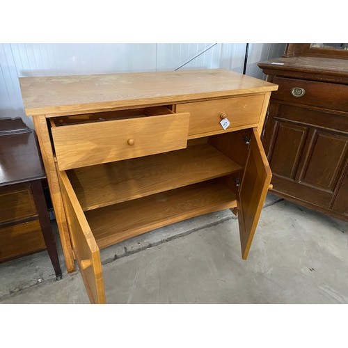 13 - Light oak sideboard  W120cm, H89cm, D48cm approx.