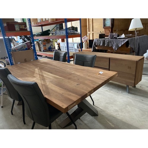 30 - Matching table & 4 chairs and sideboard  
Table: H76cm, W190cm, L103cm approx  
Sideboard: H75cm, D4... 