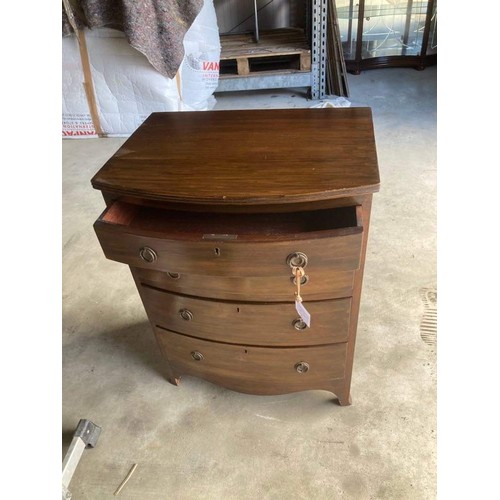 109 - Bow Fronted Mahogany Chest of Drawers