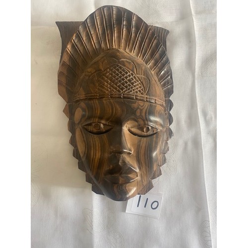 110 - Wooden carved solid African Mask