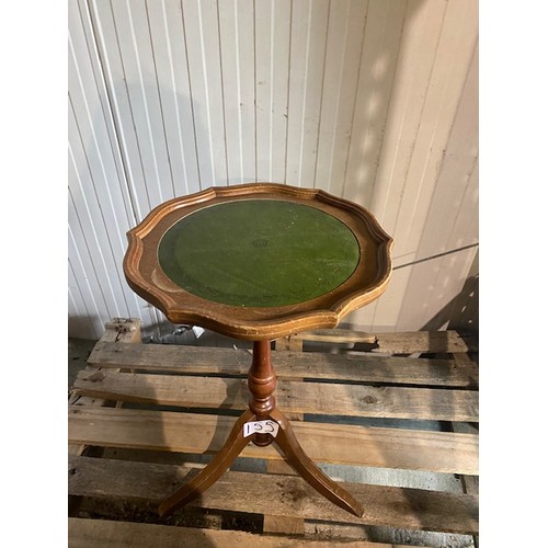 155 - Small Green Leather topped end table