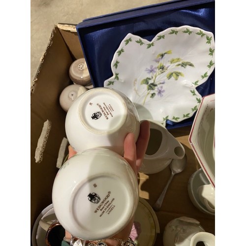 161 - Box of various Bric-a-Brac including Wedgewood, Richmond and Johnsons brother China