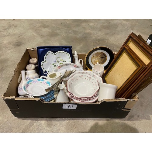 161 - Box of various Bric-a-Brac including Wedgewood, Richmond and Johnsons brother China