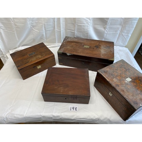 198 - 4 x Dark Wood boxes