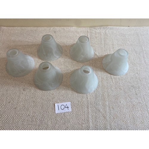 104 - 6 x Glass Lamp shades