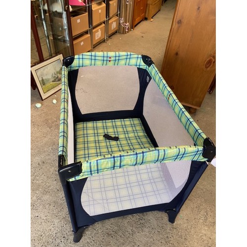 117 - Blue travel cot