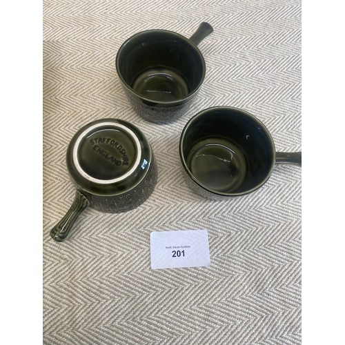 201 - 3 x vintage soup bowls & saucers - Staffordshire England
