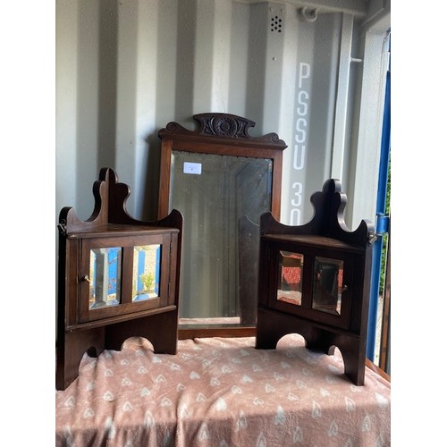 8 - Carved mirror & 2 x mirrored wall corner units - Section S2