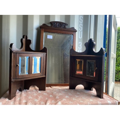 8 - Carved mirror & 2 x mirrored wall corner units - Section S2