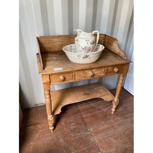 11 - Antique pine wash stand with bowl & Jug- Section S3