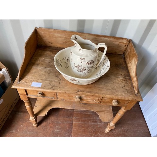 11 - Antique pine wash stand with bowl & Jug- Section S3