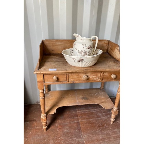 11 - Antique pine wash stand with bowl & Jug- Section S3