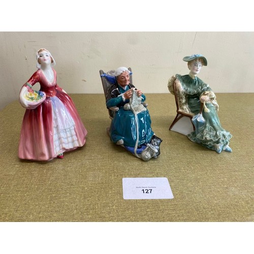 127 - Royal Dolton figurines x 3 – Janet, Twilight, Ascot - Section O1