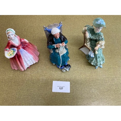 127 - Royal Dolton figurines x 3 – Janet, Twilight, Ascot - Section O1