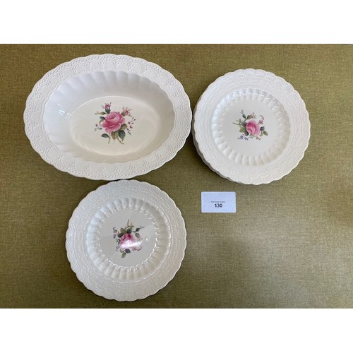 130 - Spode China – Billingsley Rose – Vintage Dinner plates & serving Dish - Section S4