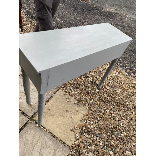 796 - Grey Painted Hall Table – 2 drawer on castors