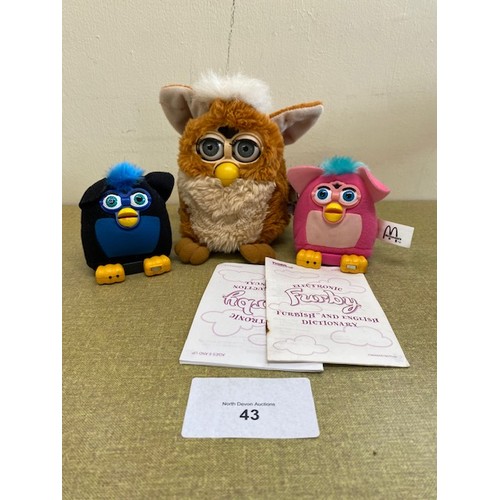 43 - Furby & 2 x McDonalds small furbys - Section S2