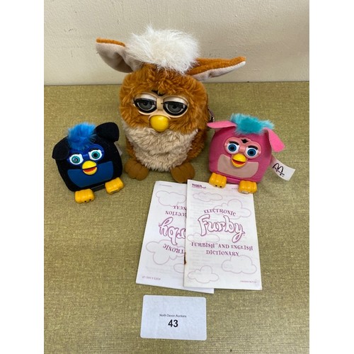 43 - Furby & 2 x McDonalds small furbys - Section S2