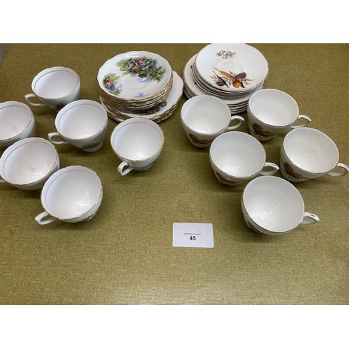 45 - Selection of teacups and saucers - Section S1