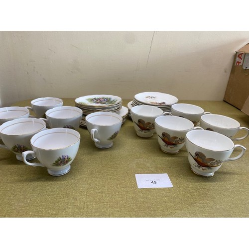 45 - Selection of teacups and saucers - Section S1