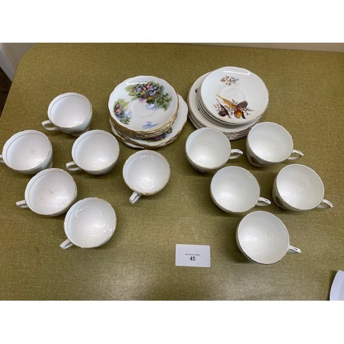 45 - Selection of teacups and saucers - Section S1