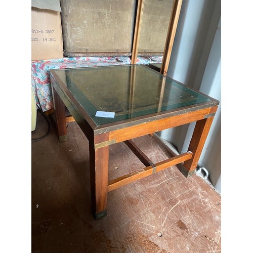 69 - Glass top & brass coffee table - Section S8