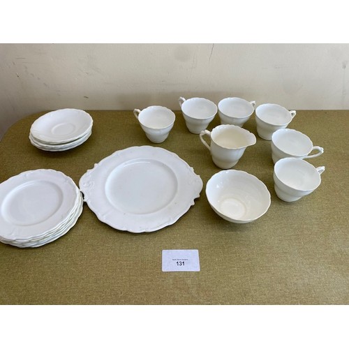 131 - Paragon teacups & Milk jugs + A selection of plain white plates - Section S4