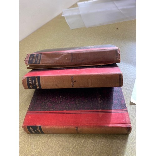 137 - Antique books x 3 - Philip Thackeray Volume 1 & 2 + The Virgnlans Volume 1 - Section O12