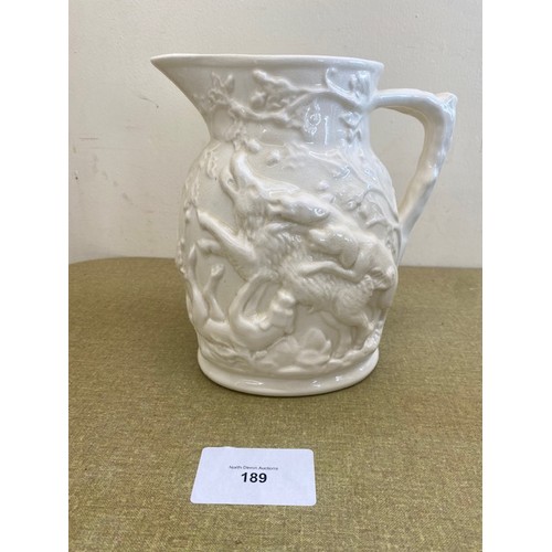 189 - Masons Ivory hunting pattern water jug - very good condition - Section O1