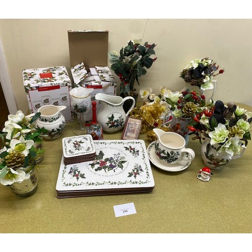 256 - Selection of Christmas decorations and tableware - Section S7