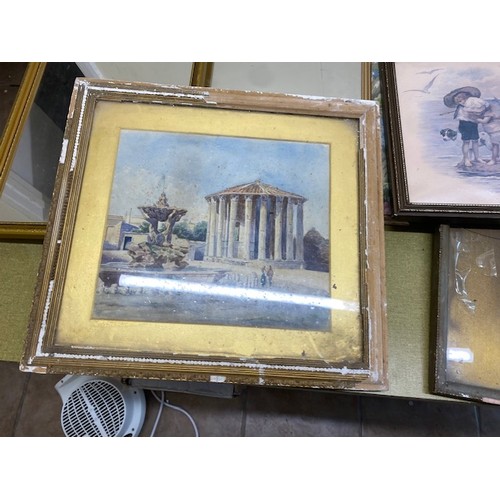 309 - Selection of vintage prints, paintings and mirrors - Section S9