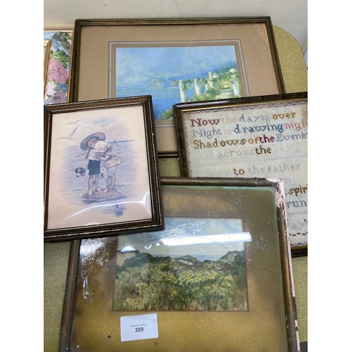 309 - Selection of vintage prints, paintings and mirrors - Section S9