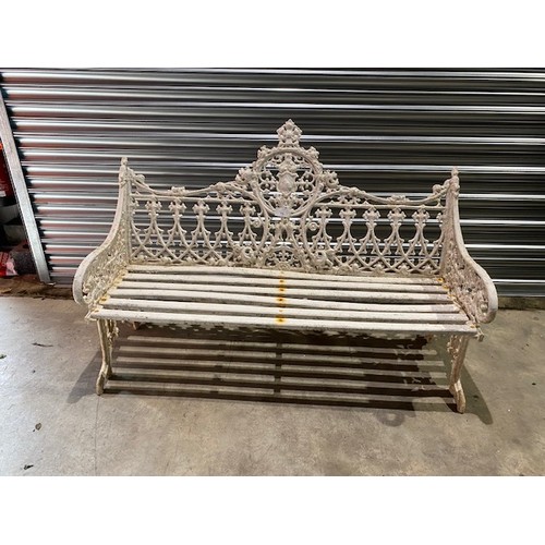 349 - Coal Brook dale Gothic pattern metal bench seat