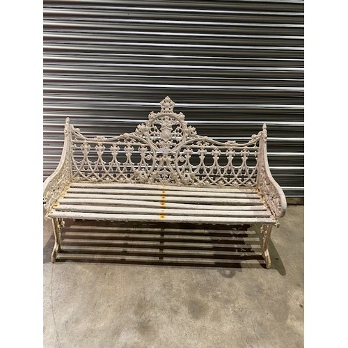 349 - Coal Brook dale Gothic pattern metal bench seat