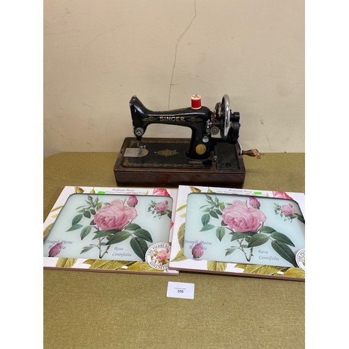 356 - Singer Sewing Machine and two cutting mats - Section S3