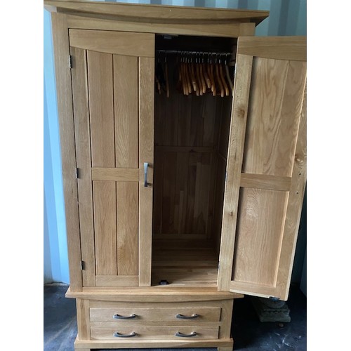 364 - Solid Light Oak Wardrobe - Section S2