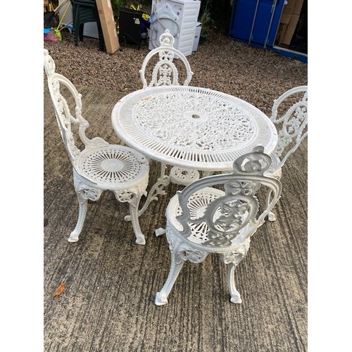 377 - 4 x Cast Aluminium Garden Chairs & table - Section BC