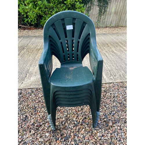 380 - Plastic Green Garden Chairs - Section S1