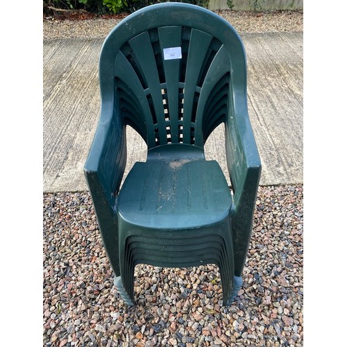 380 - Plastic Green Garden Chairs - Section S1