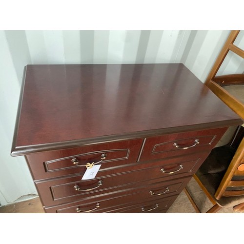 440 - Mahogany Chest with 5 drawers (The top drawer is partitioned into two) - Section S7