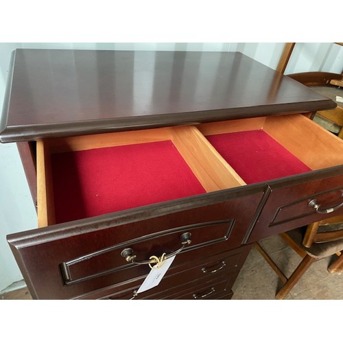 440 - Mahogany Chest with 5 drawers (The top drawer is partitioned into two) - Section S7